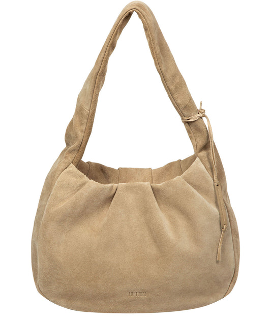 'Beatriz' Beige Suede Handbag