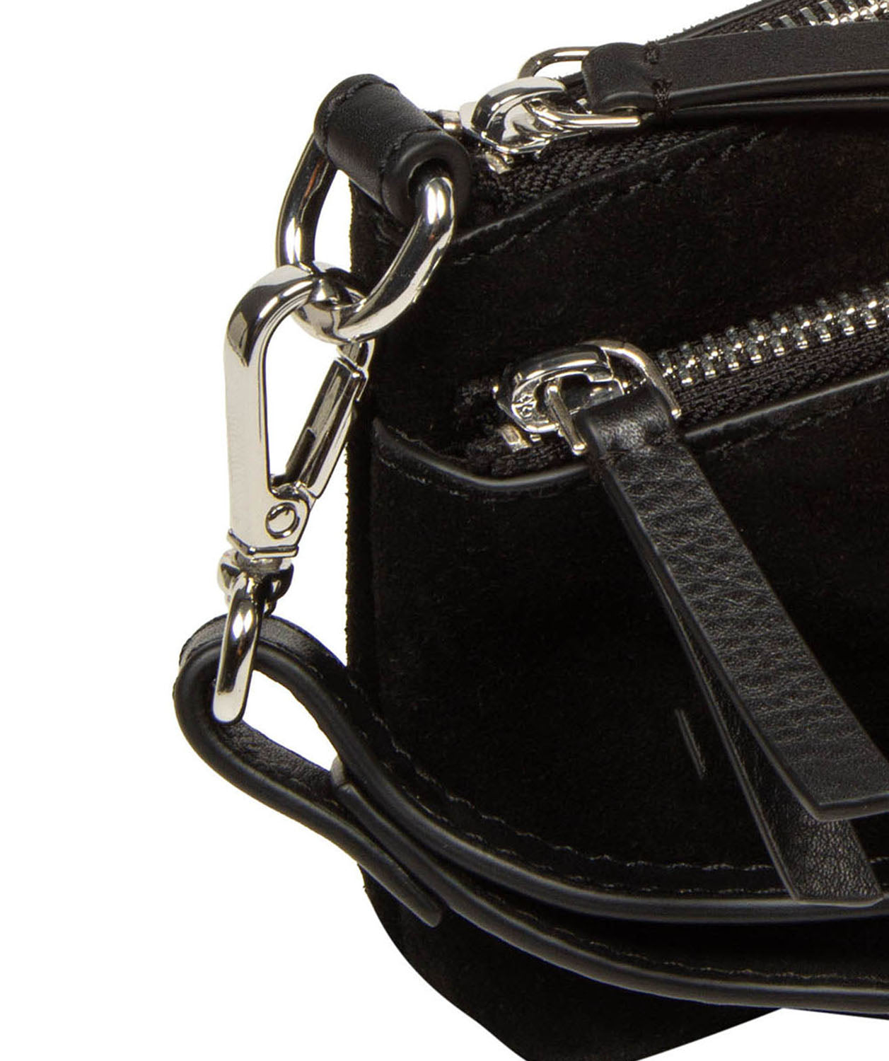 'Rosalia' Black Suede & Leather Evening & Clutch Bag