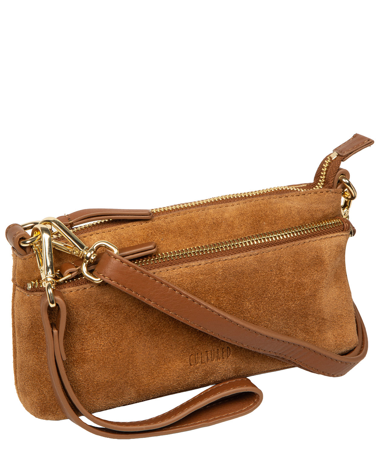 'Rosalia' Tan Suede & Leather Evening & Clutch Bag