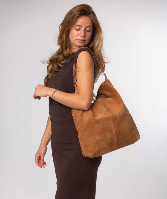'Harmony' Tan Suede Leather Tote Bag