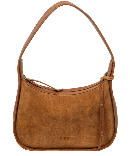'Ciara' Tan Suede & Leather Grab Bag