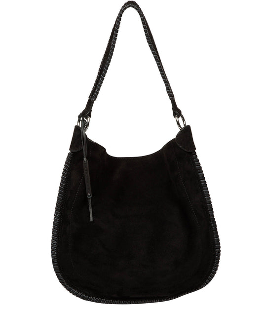 'Bonnie' Black Suede & Leather Shoulder Bag