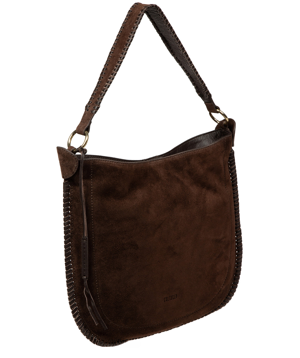 'Bonnie' Cocoa Suede & Leather Shoulder Bag