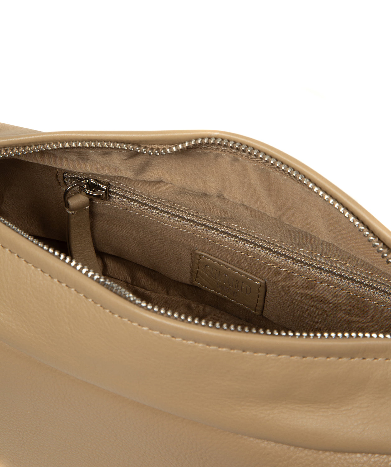 'Nuala' Beige Leather Cross Body Bag
