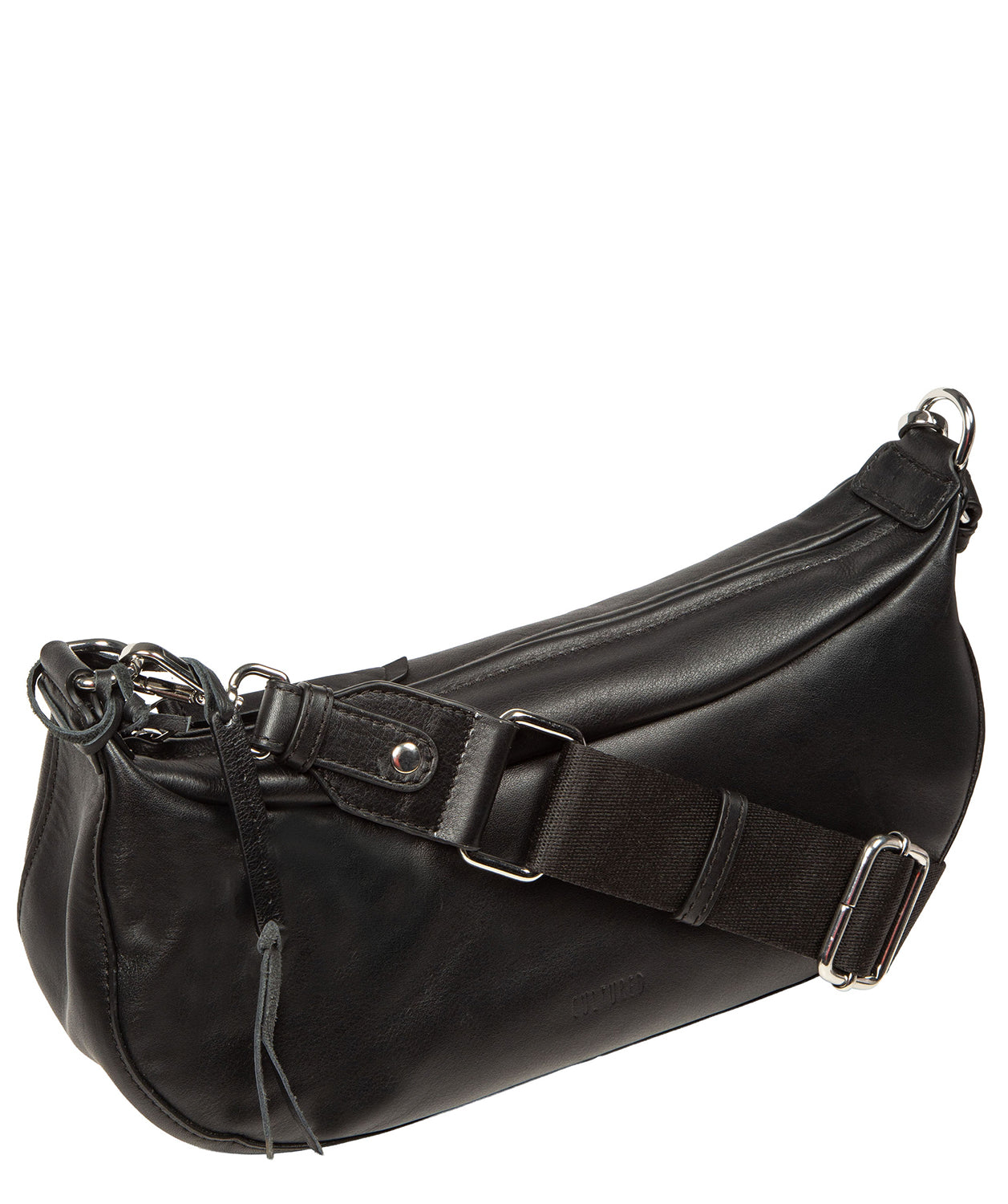 'Nuala' Black Leather Cross Body Bag
