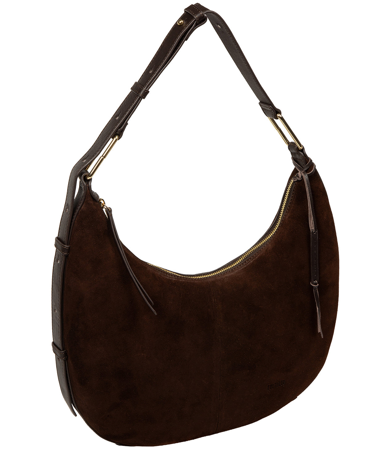 'Kacey' Cocoa Suede & Leather Shoulder Bag