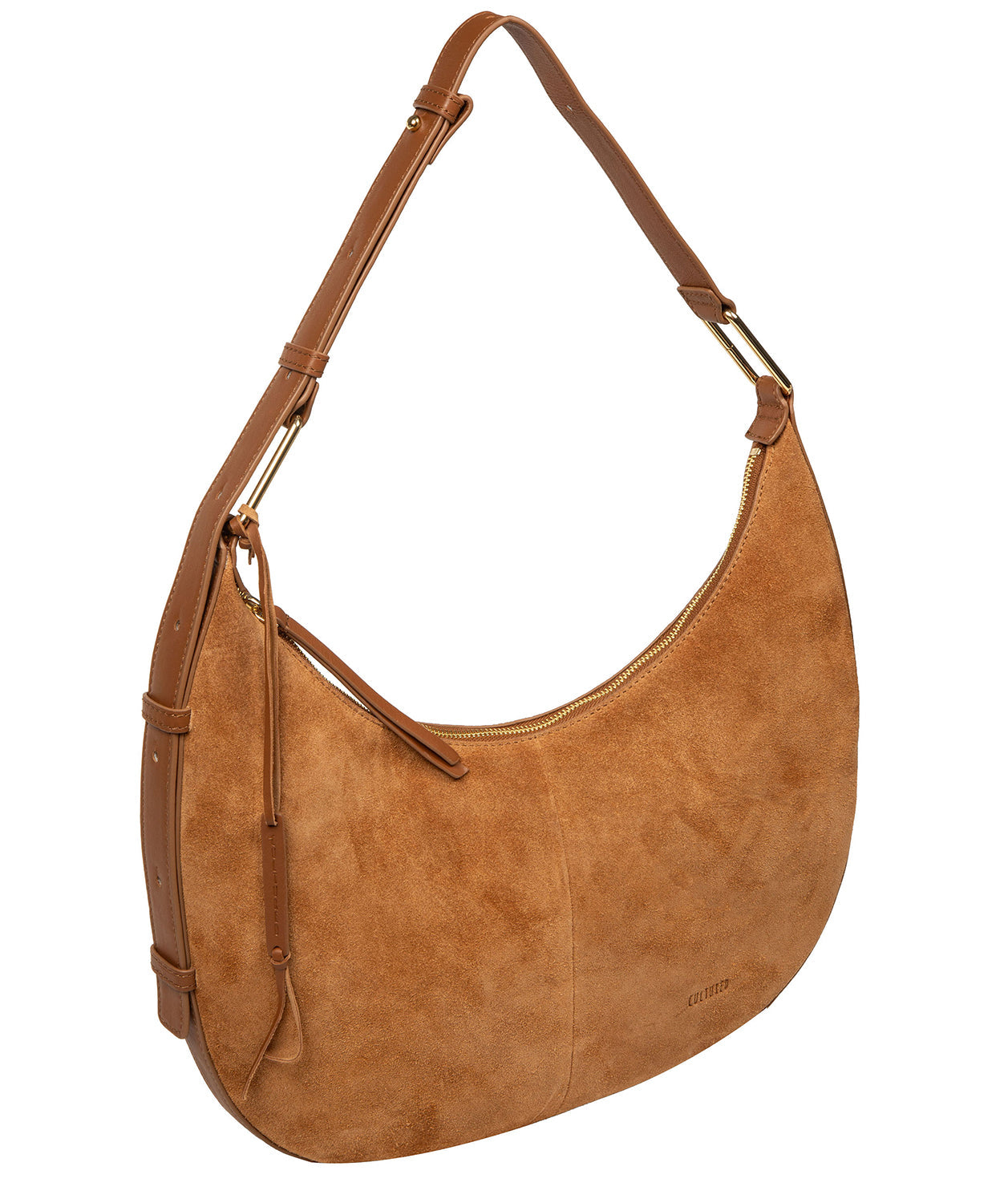 'Kacey' Tan Suede & Leather Shoulder Bag