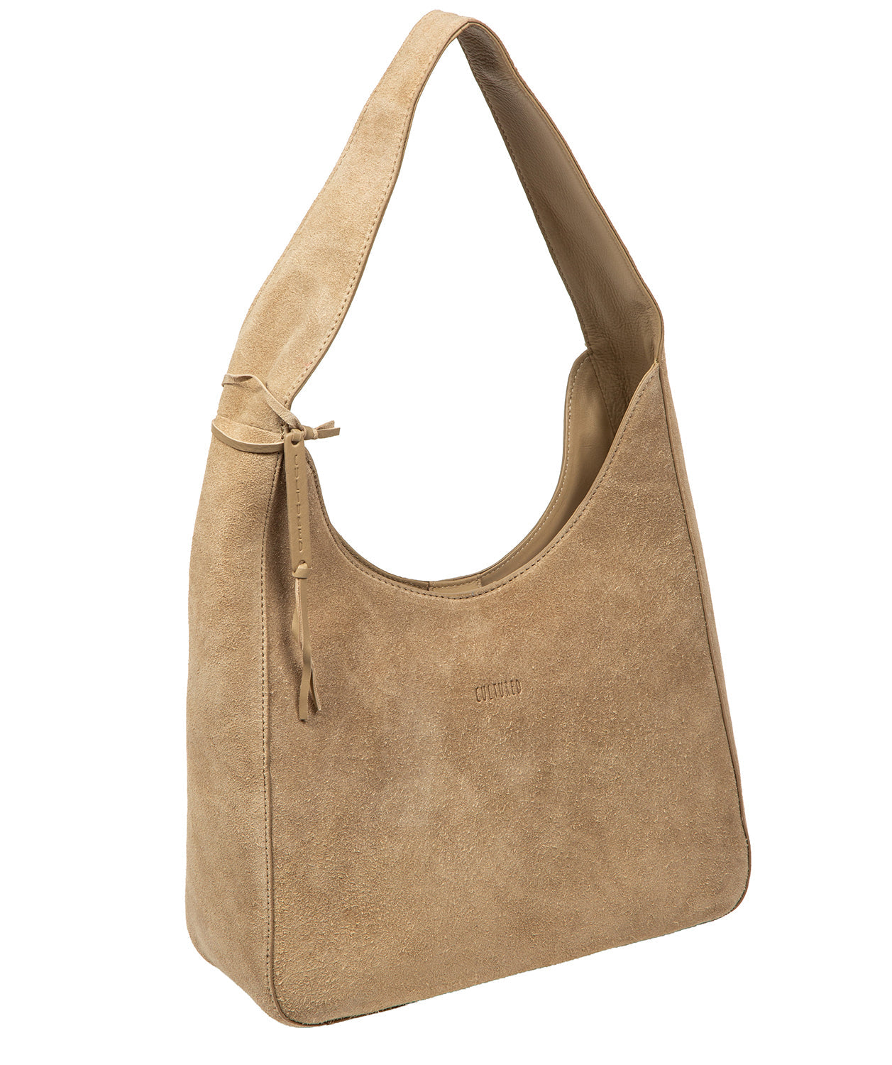 'Eloise' Beige Suede & Leather Handbag