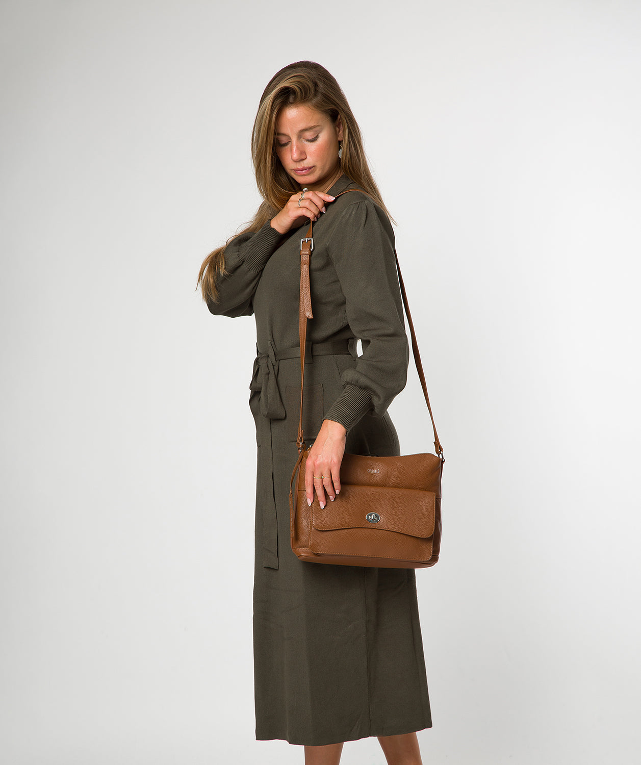 Sylvie shoulder bag styled with hanging charm detail