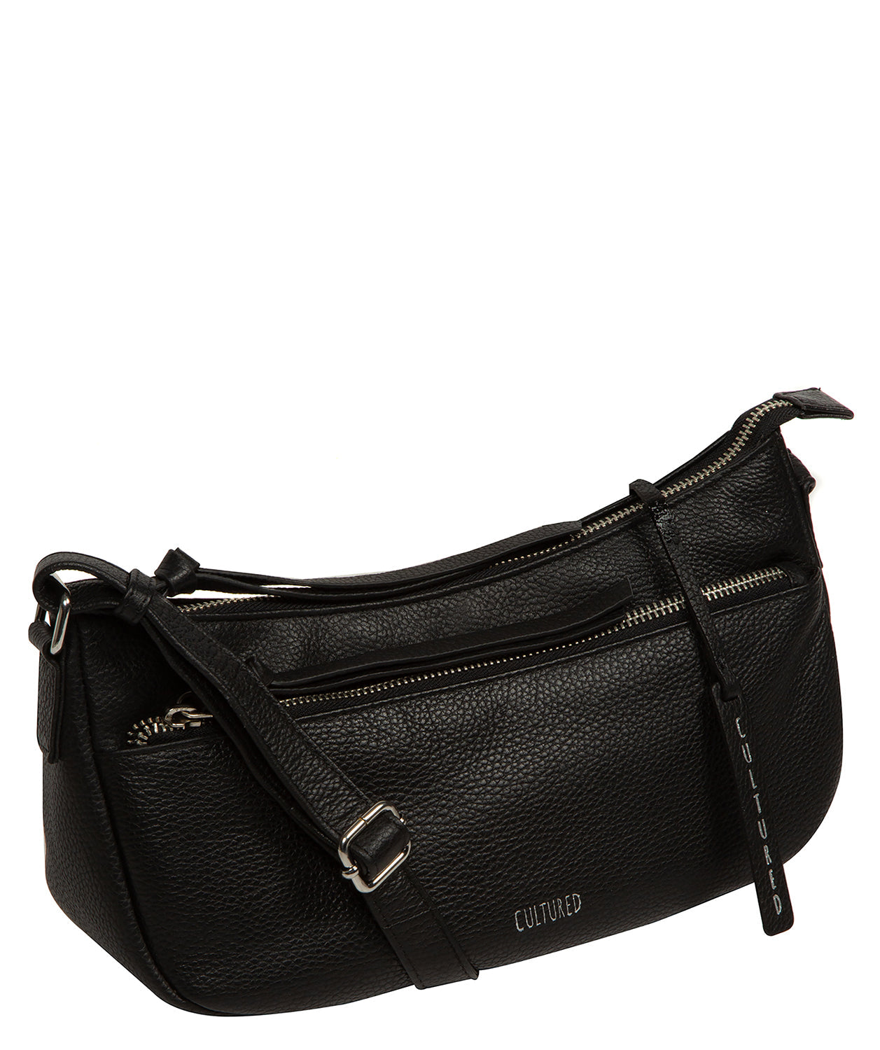 Elowen crossbody bag side profile showing bag shape