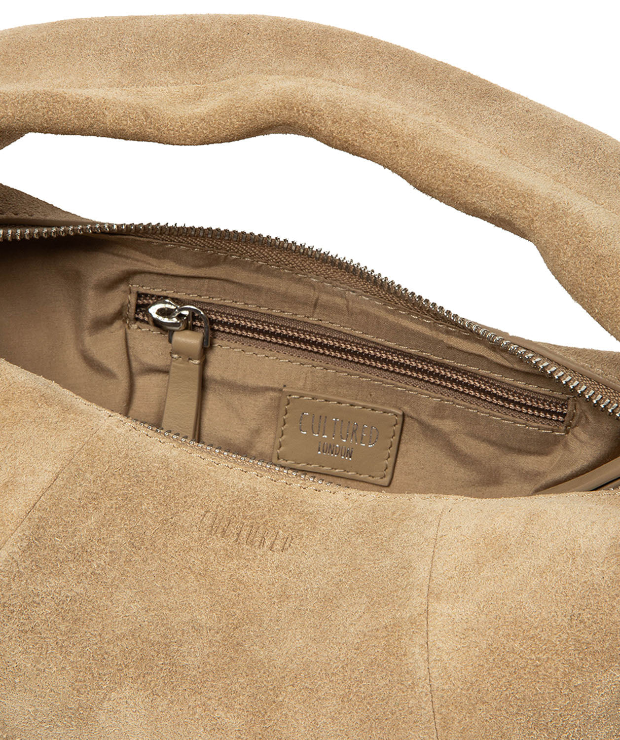 'Siobhan' Beige Suede Grab Bag