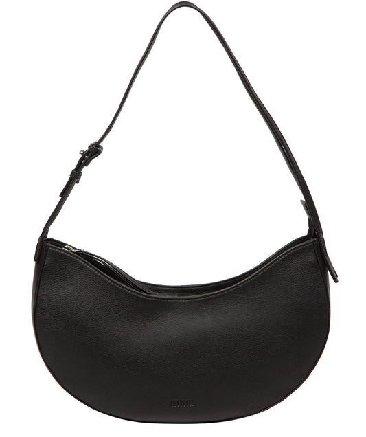 'Consuelo' Black Leather Grab Bag