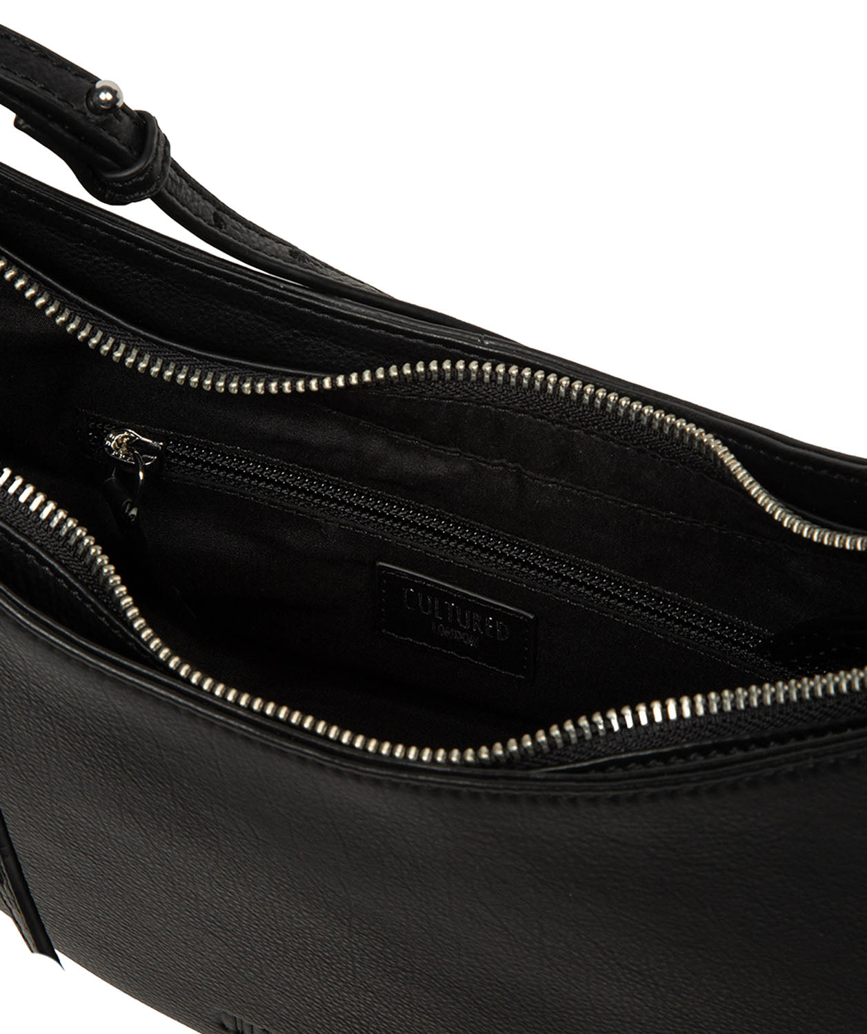'Consuelo' Black Leather Grab Bag