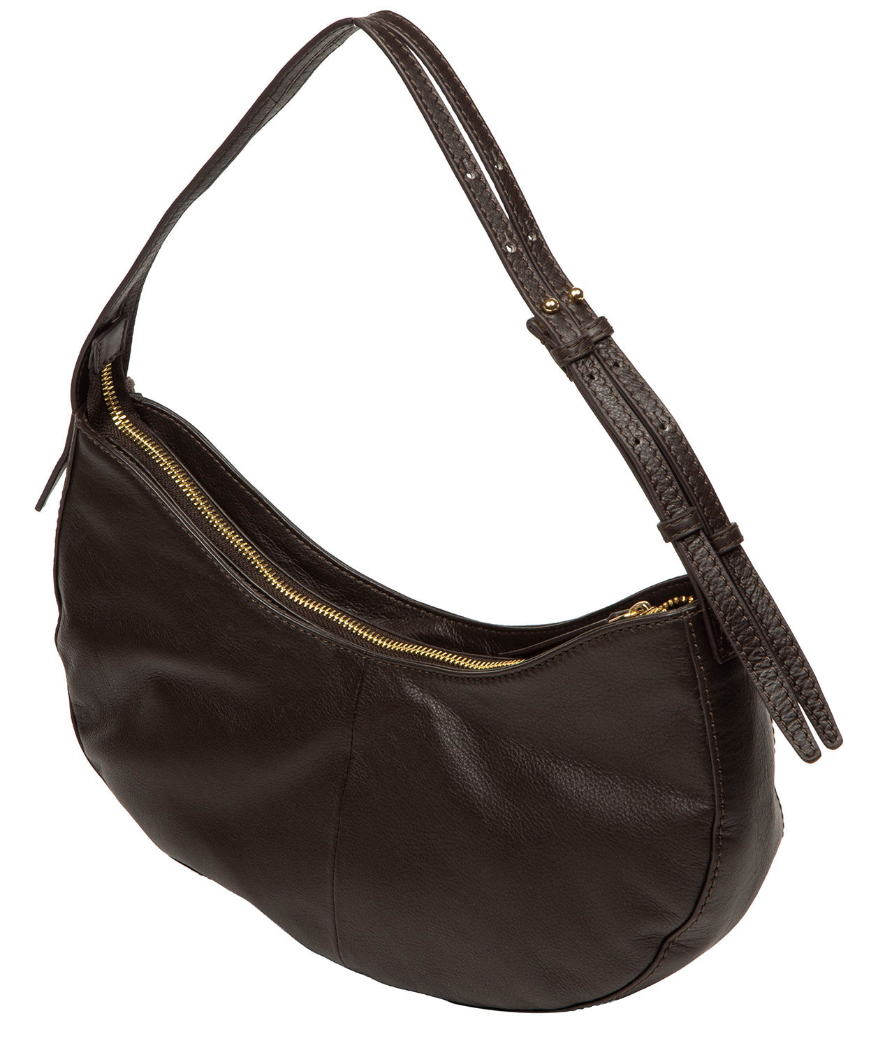 'Consuelo' Cocoa Leather Grab Bag