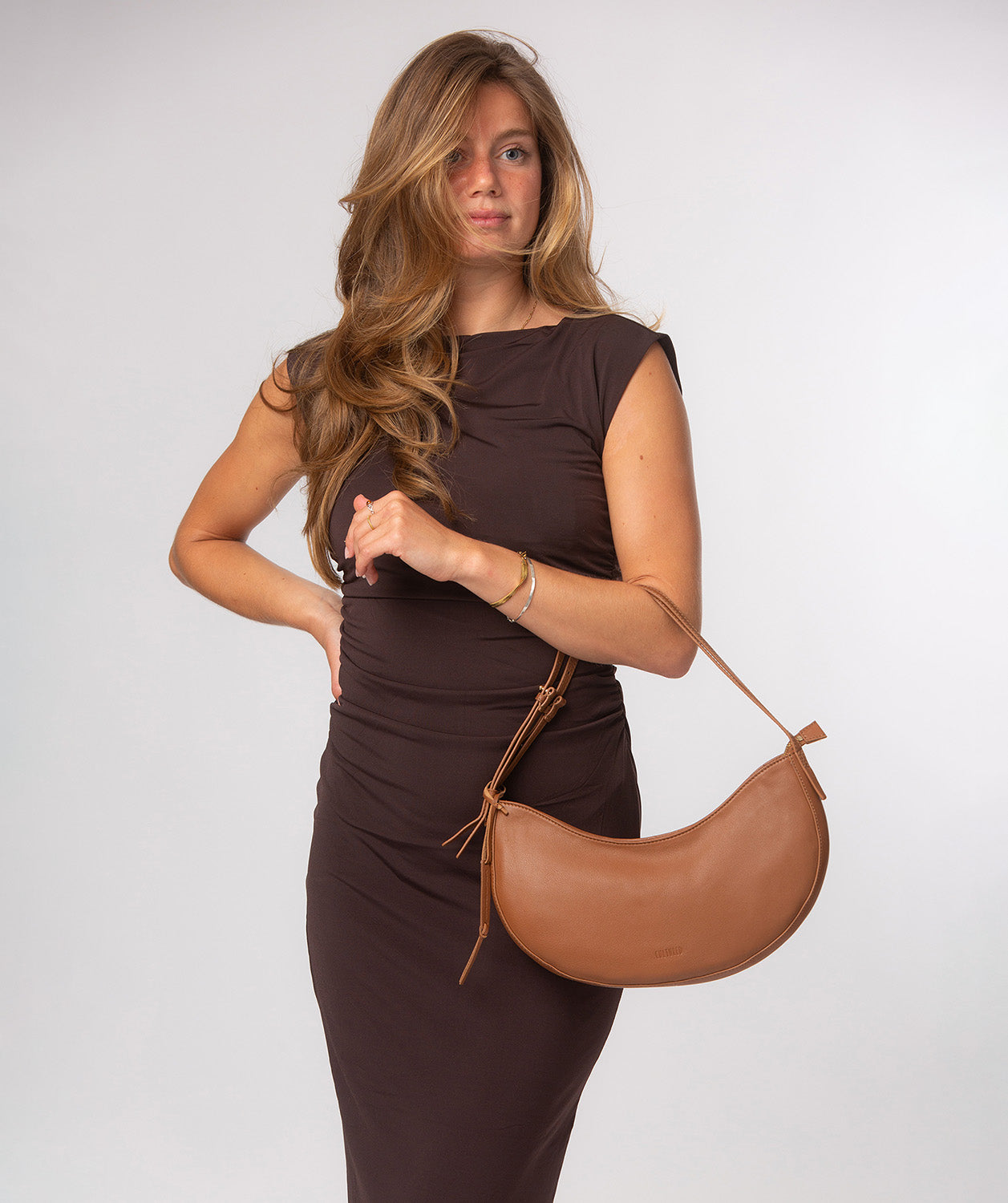 'Consuelo' Tan Leather Grab Bag