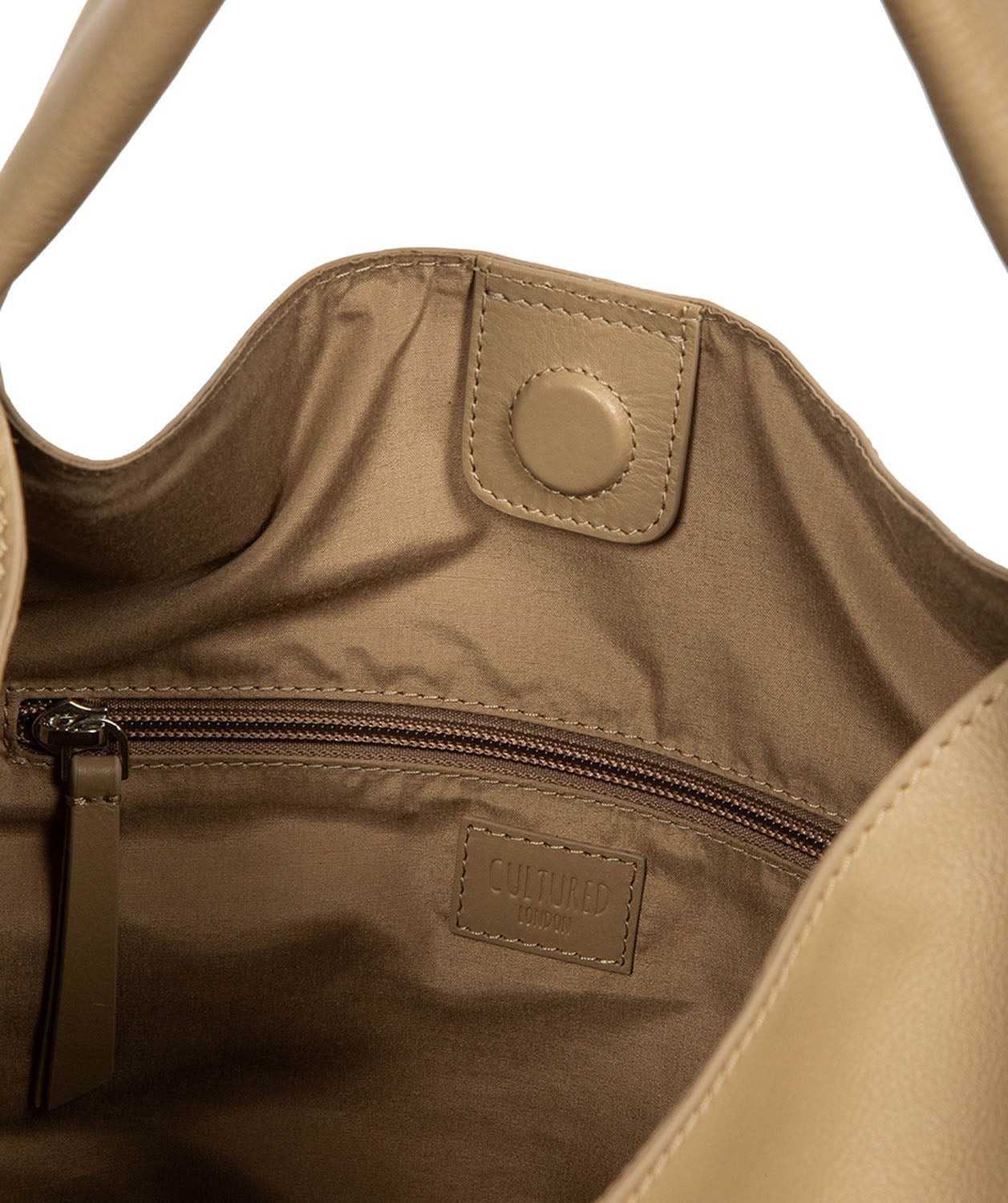'Aspen' Beige Leather Tote Bag