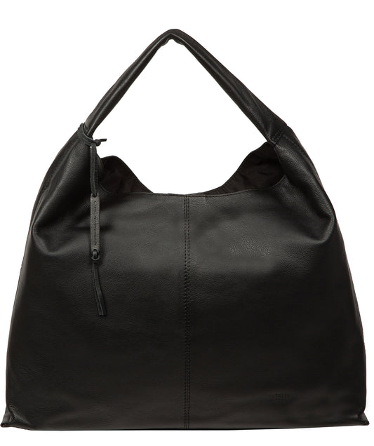 'Aspen' Black Leather Tote Bag