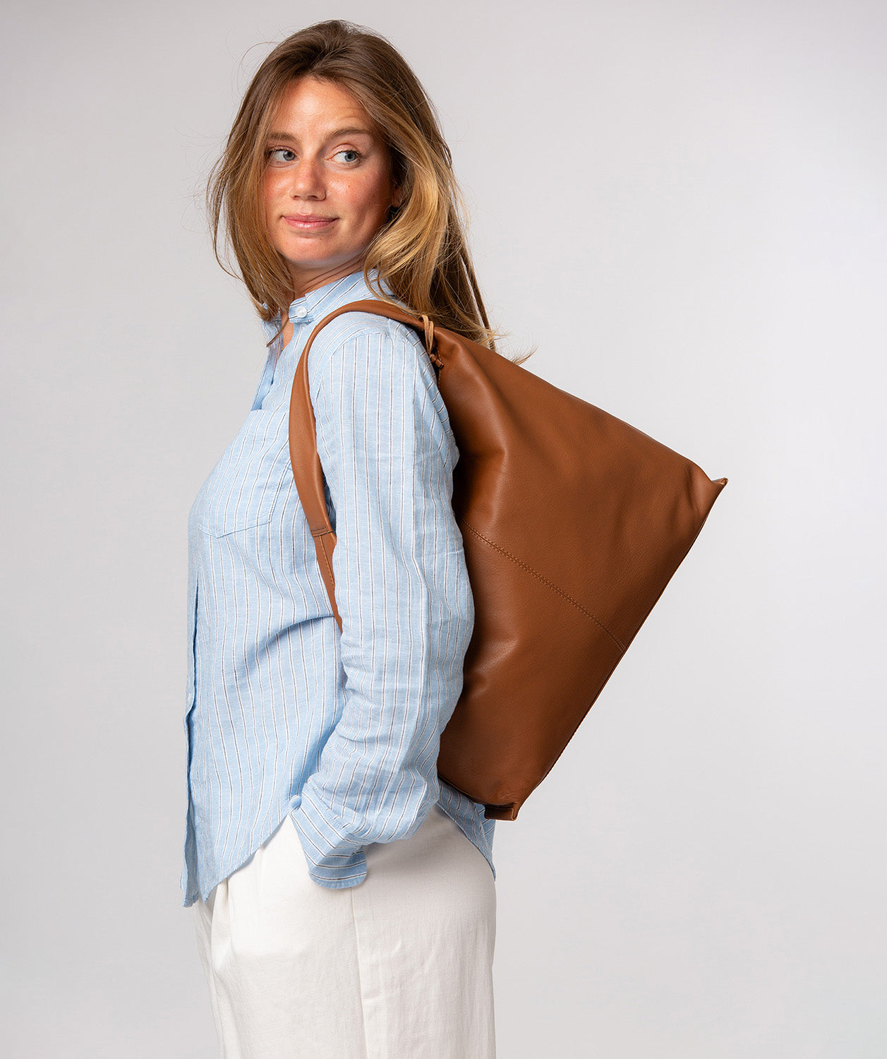 'Aspen' Tan Leather Tote Bag