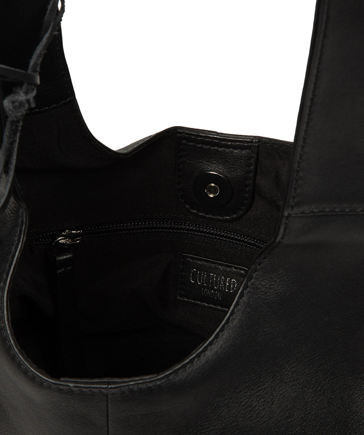 'Phoenix' Black Leather Grab Bag