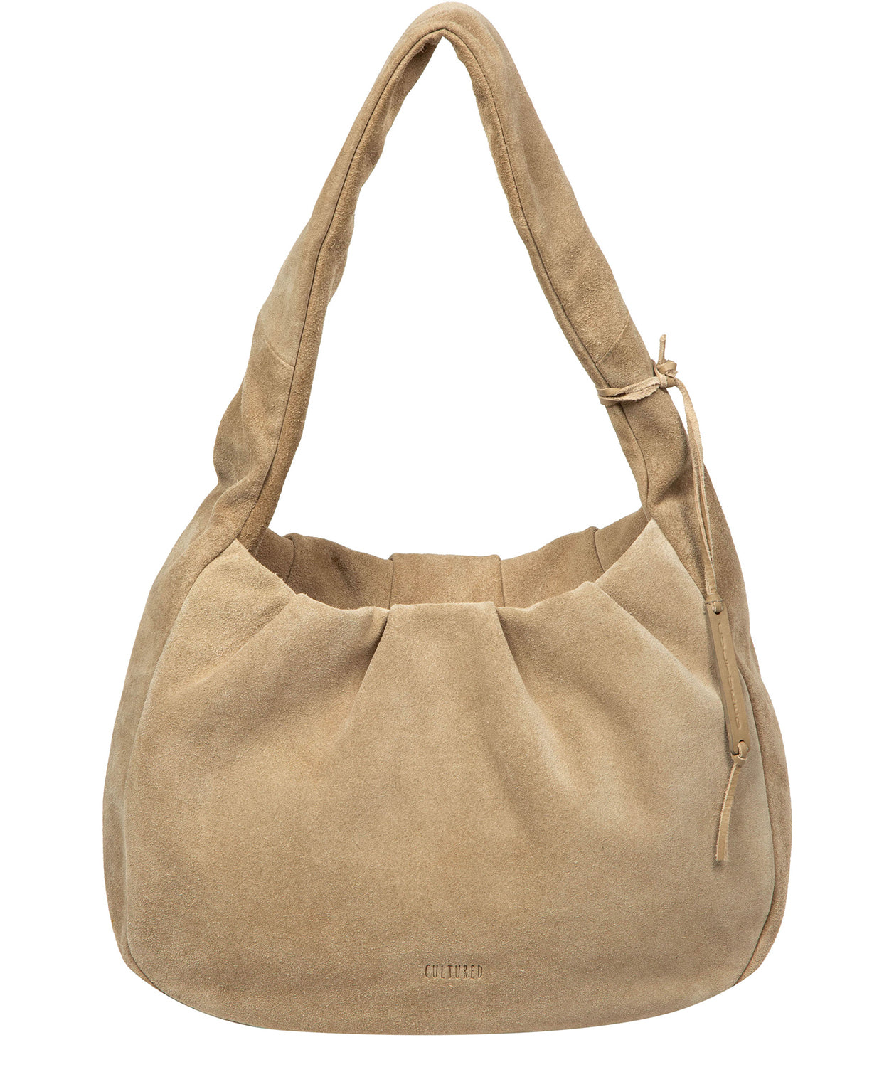'Beatriz' Beige Suede Handbag