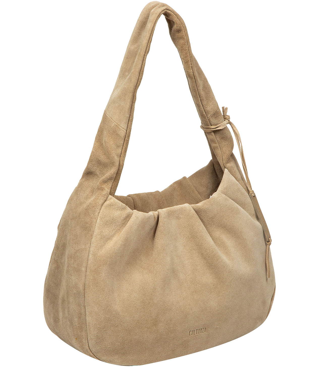 'Beatriz' Beige Suede Handbag