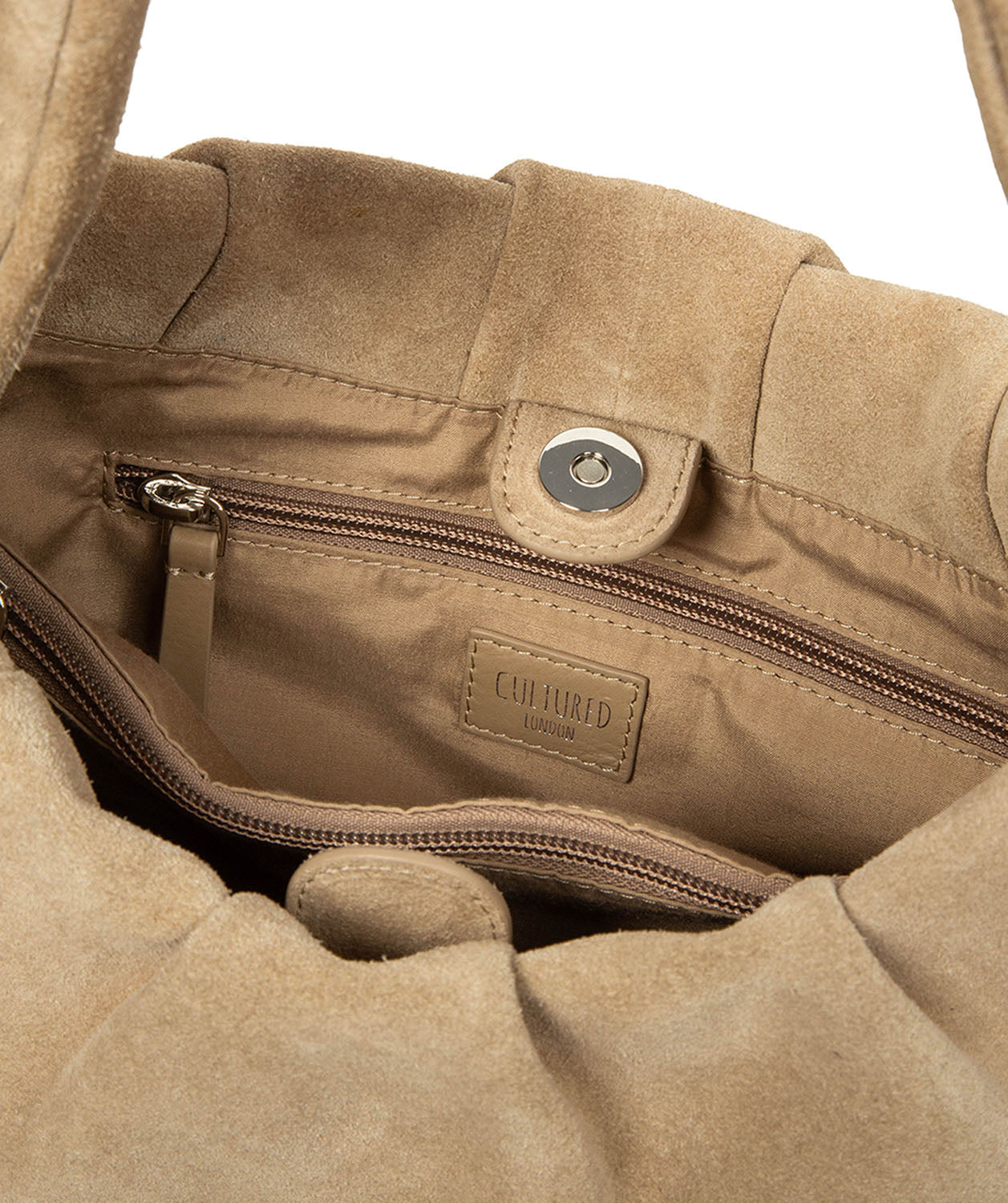 'Beatriz' Beige Suede Handbag