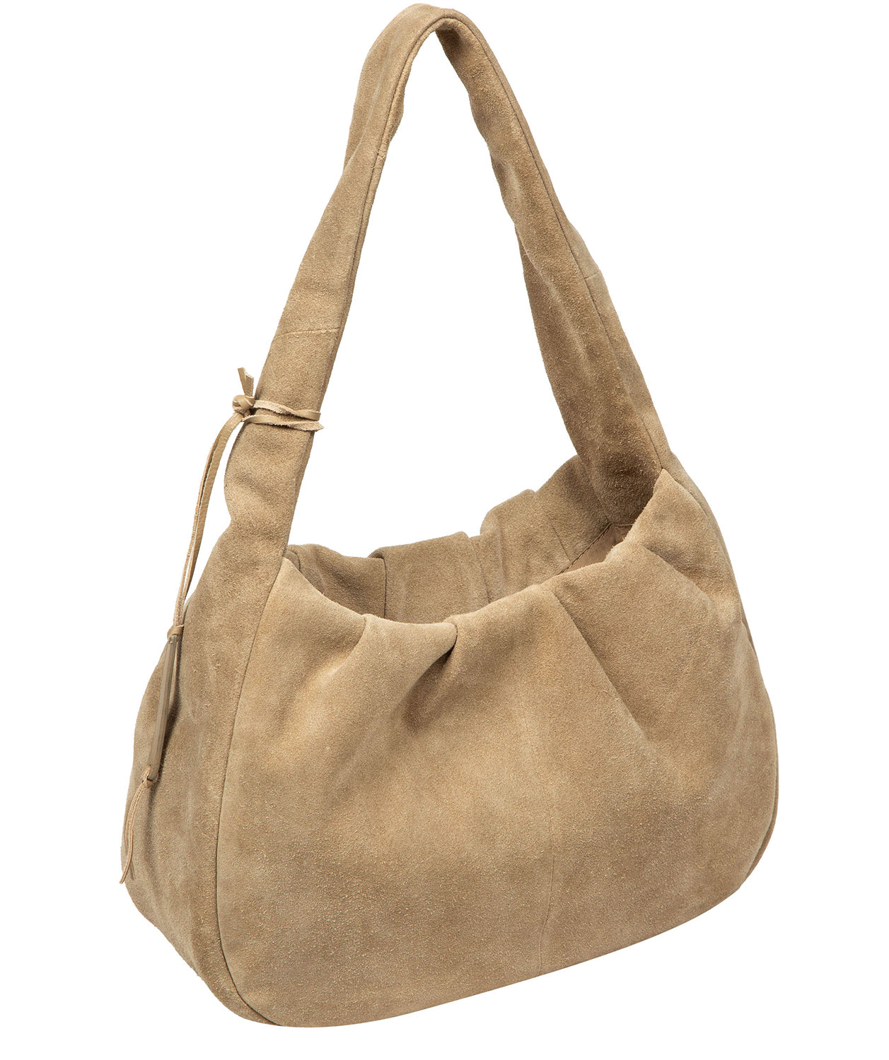 'Beatriz' Beige Suede Handbag