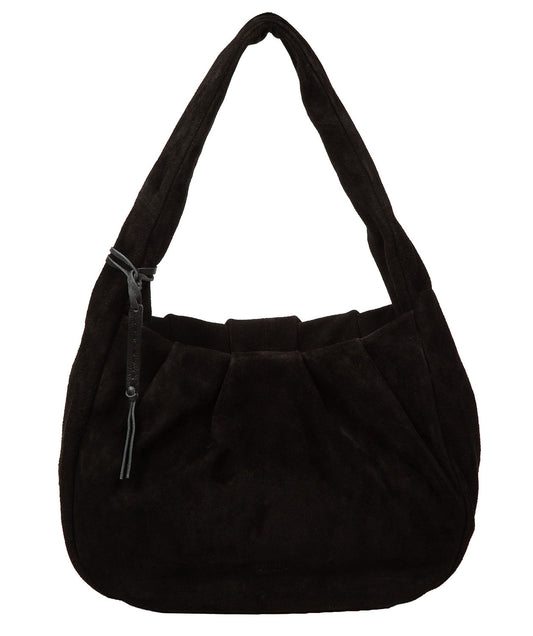 'Beatriz' Black Suede Handbag
