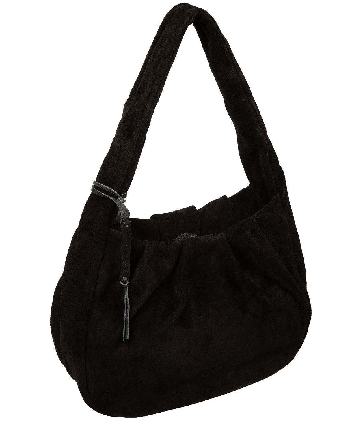'Beatriz' Black Suede Handbag
