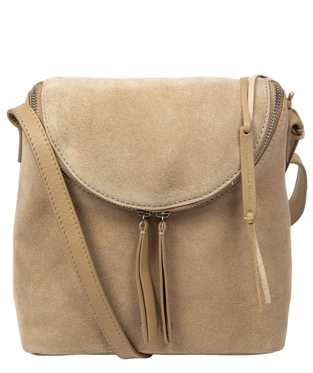 'Luisana' Beige Suede Cross Body Bag