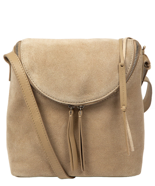 'Luisana' Beige Suede Cross Body Bag
