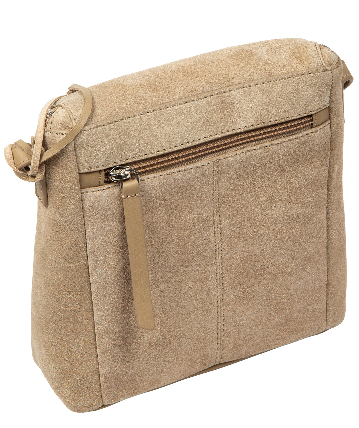 'Luisana' Beige Suede Cross Body Bag