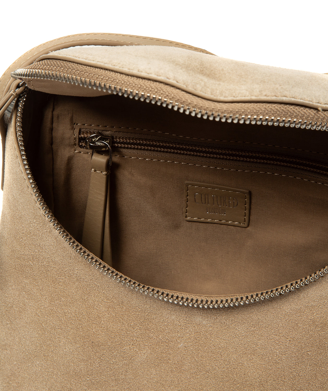 'Luisana' Beige Suede Cross Body Bag