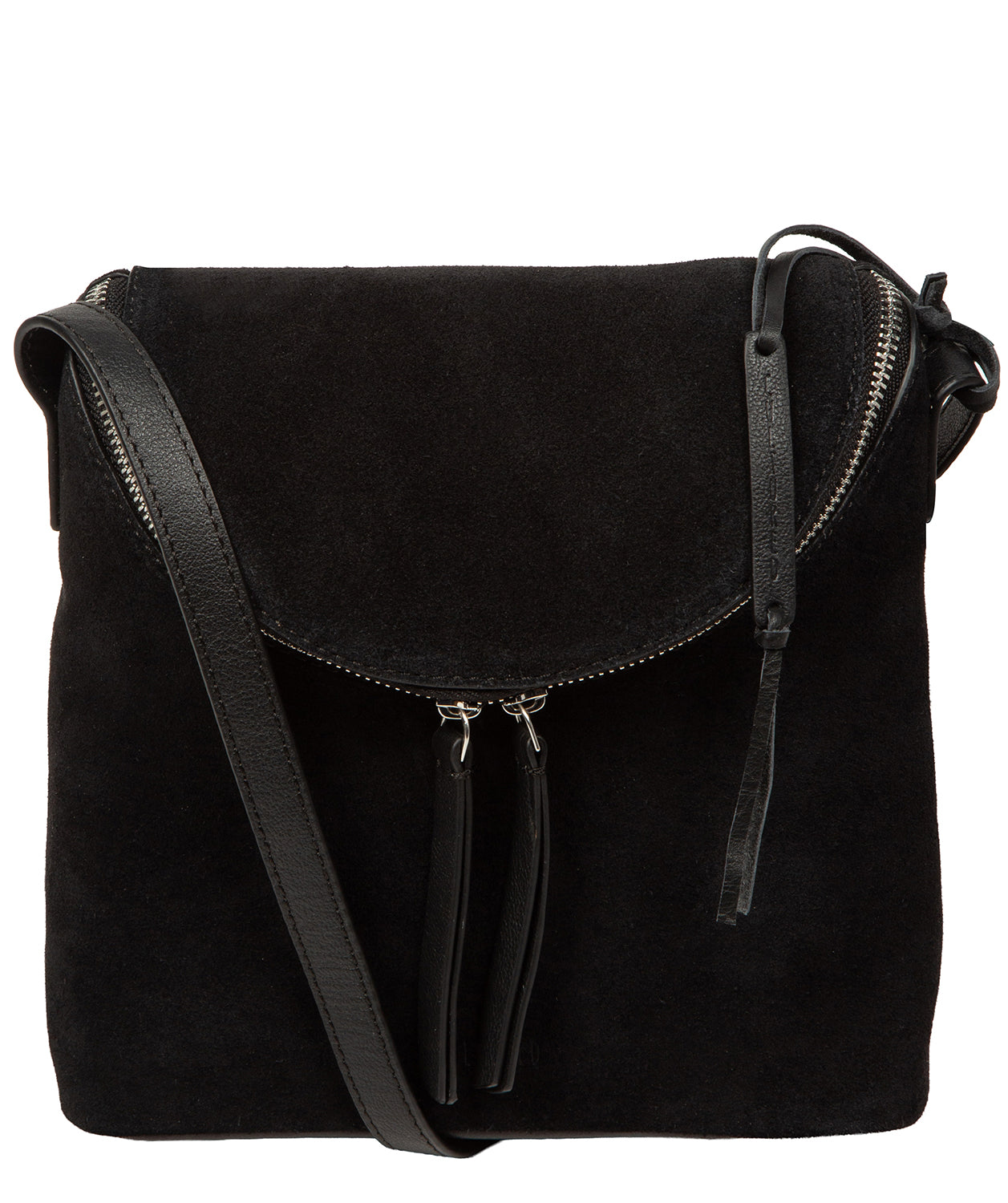 'Luisana' Black Suede Cross Body Bag