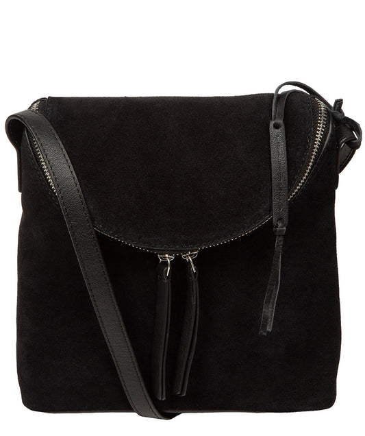 'Luisana' Black Suede Cross Body Bag
