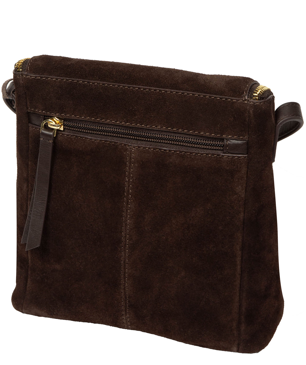 'Luisana' Cocoa Suede Cross Body Bag