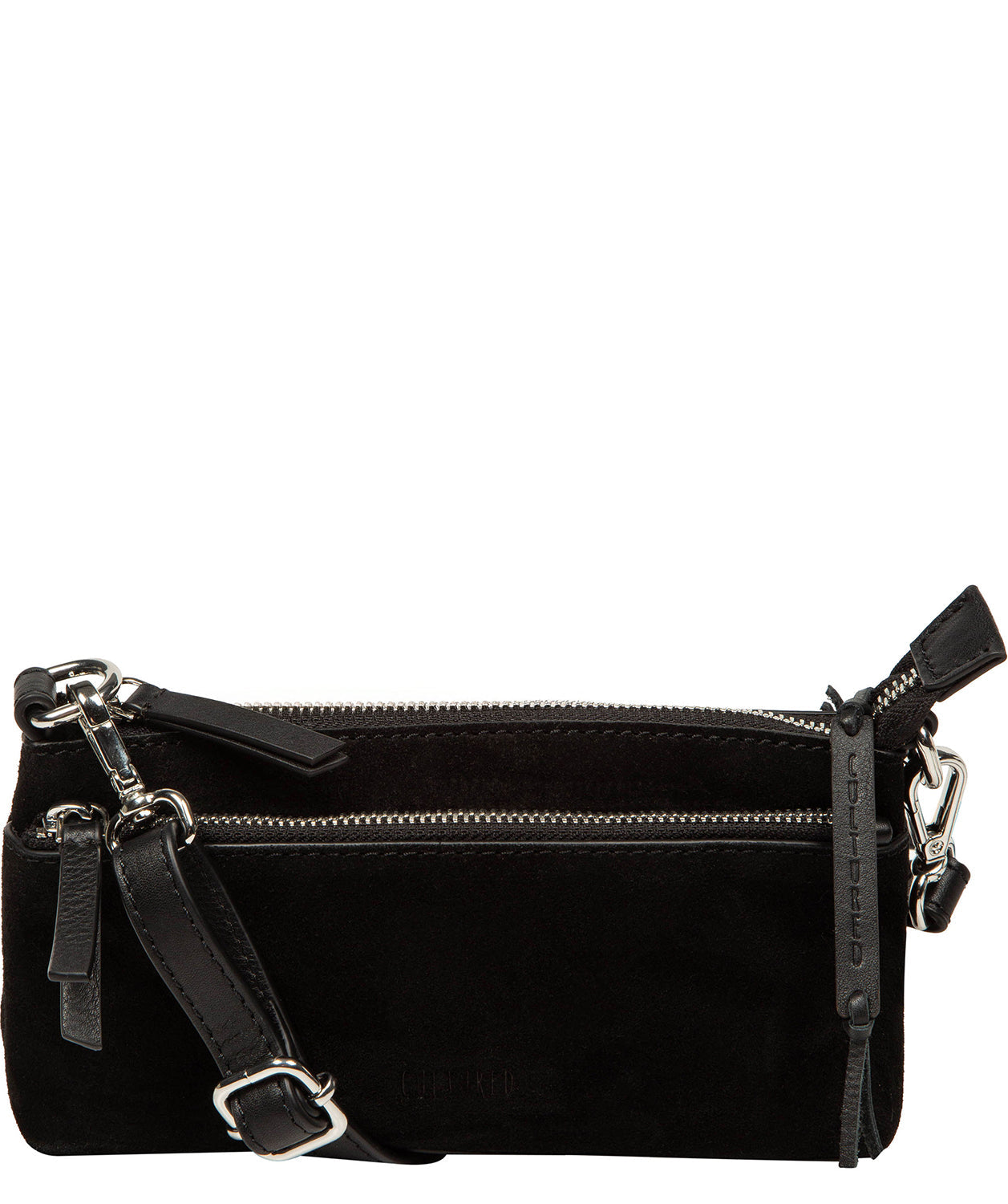 'Rosalia' Black Suede & Leather Evening & Clutch Bag