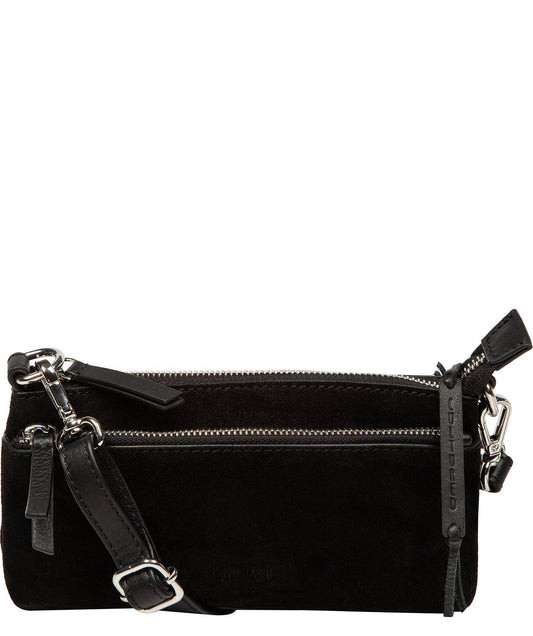 'Rosalia' Black Suede & Leather Evening & Clutch Bag