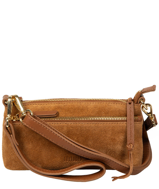 'Rosalia' Tan Suede & Leather Evening & Clutch Bag