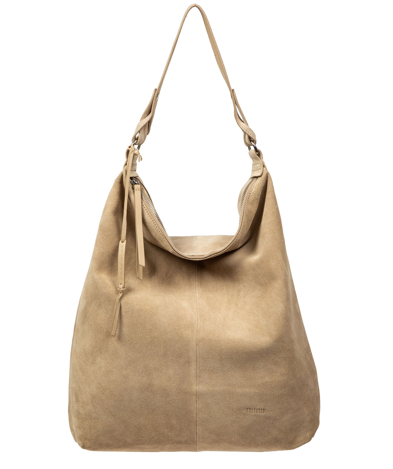 'Harmony' Beige Suede Leather Tote Bag