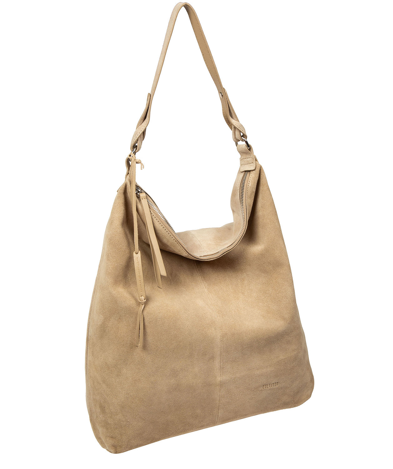 'Harmony' Beige Suede Leather Tote Bag