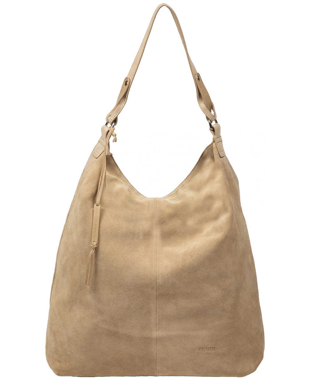 'Harmony' Beige Suede Leather Tote Bag