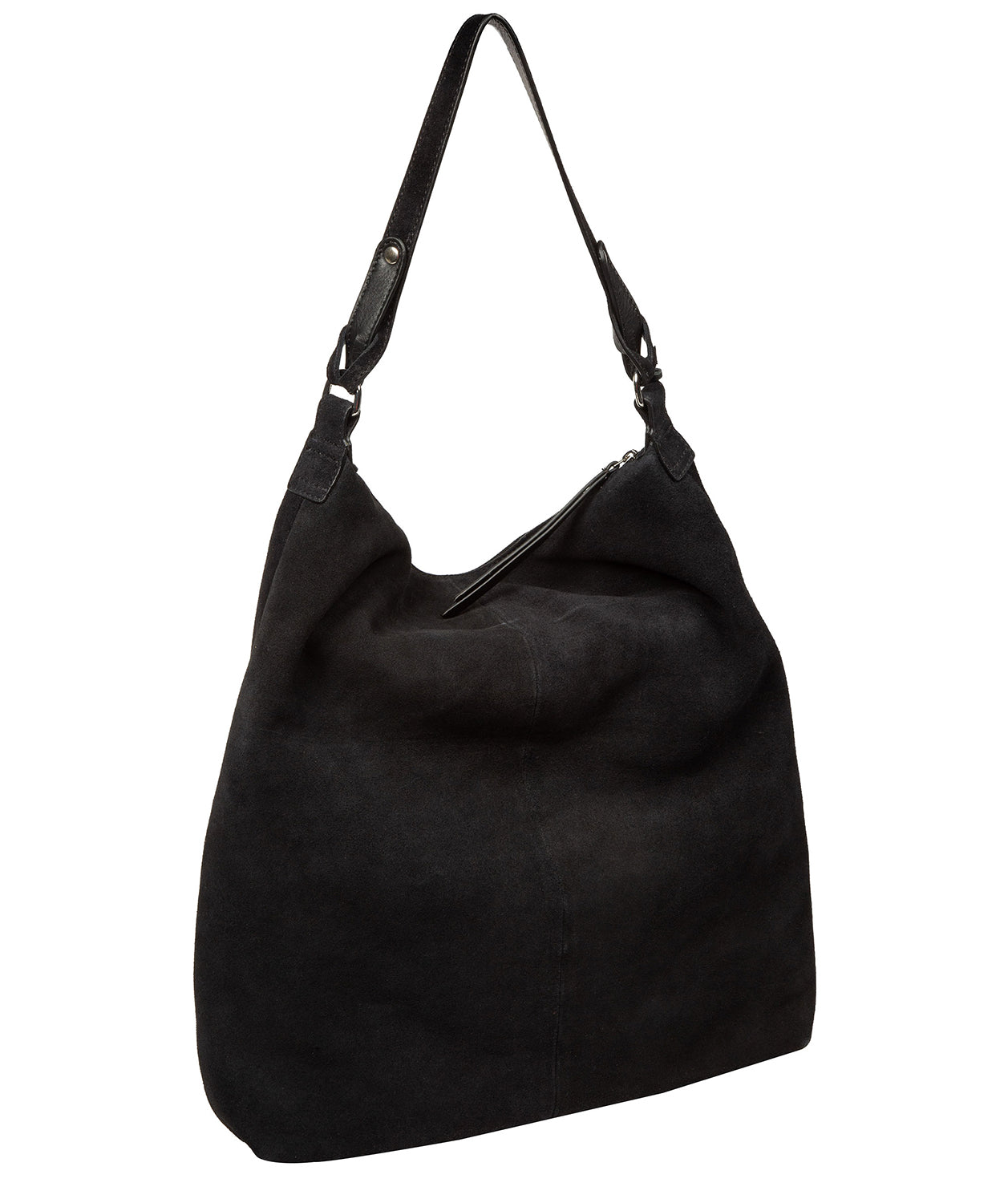 'Harmony' Black Suede Leather Tote Bag