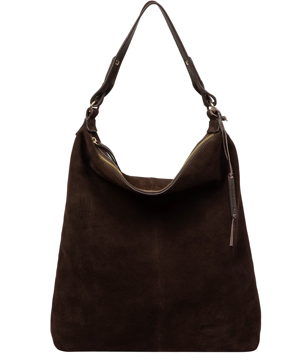 'Harmony' Cocoa Suede Leather Tote Bag