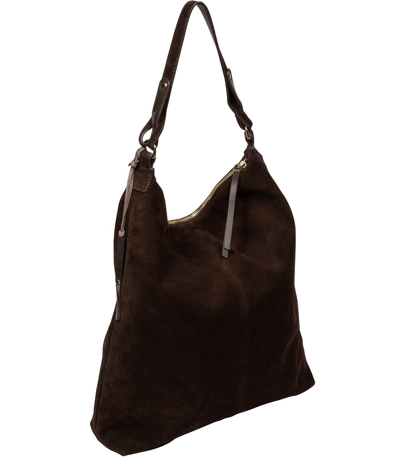 'Harmony' Cocoa Suede Leather Tote Bag