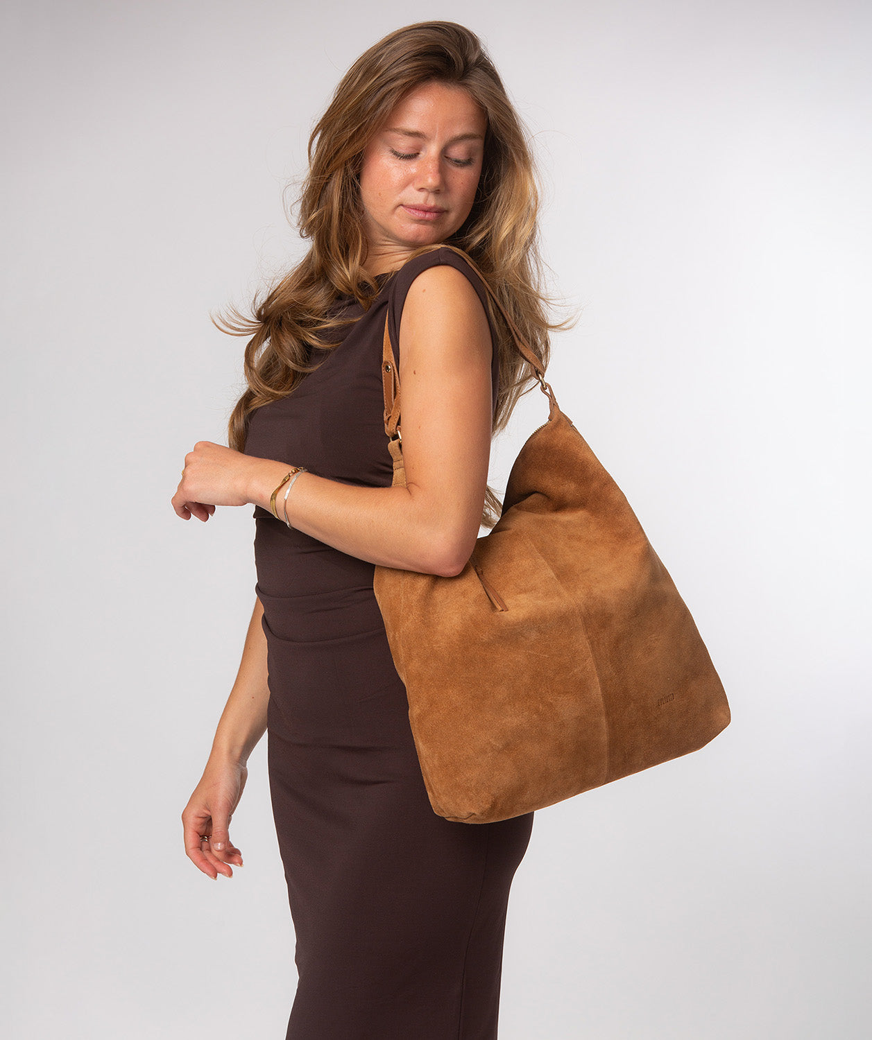 'Harmony' Tan Suede Leather Tote Bag