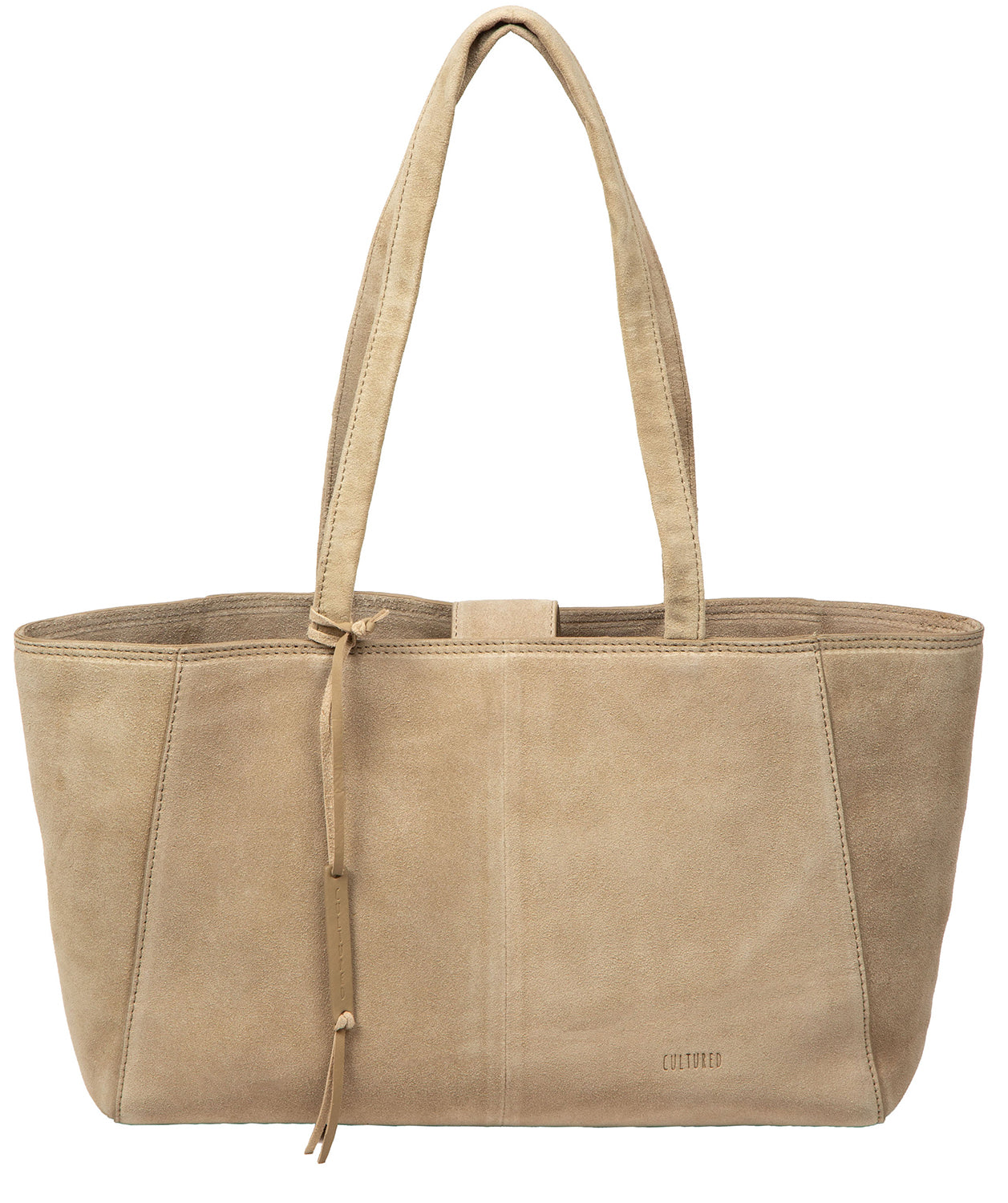 'Matilde' Beige Suede Handbag