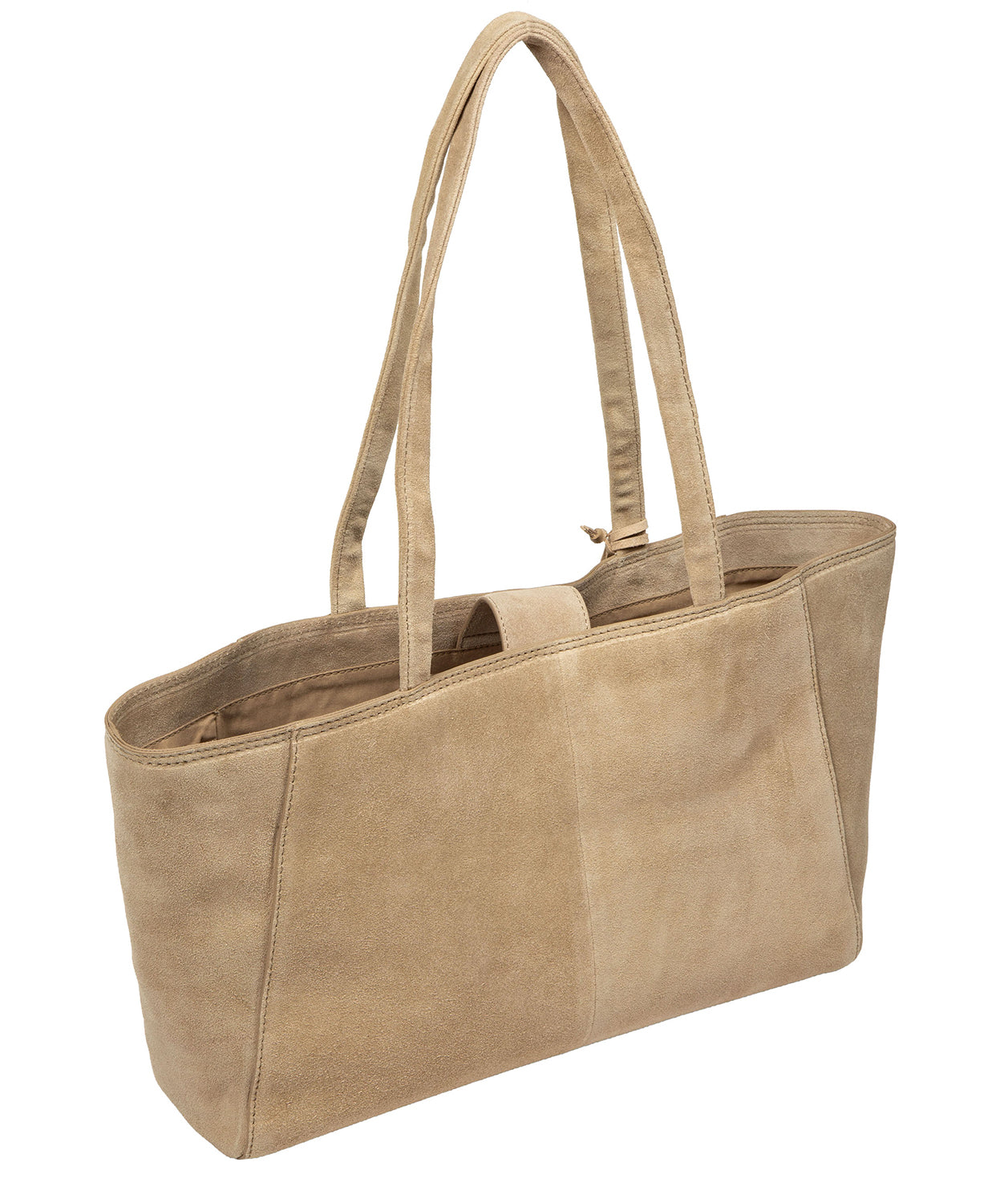 'Matilde' Beige Suede Handbag