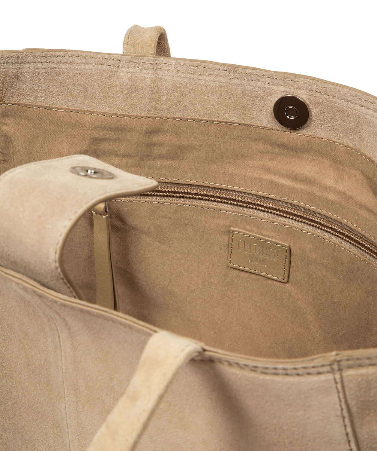 'Matilde' Beige Suede Handbag