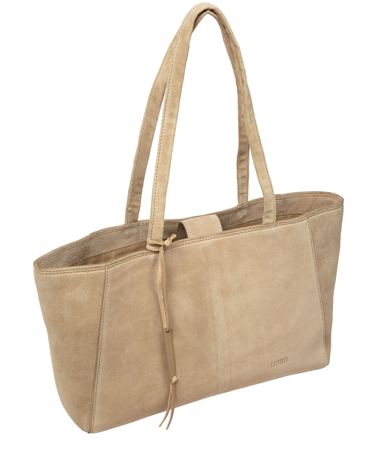 'Matilde' Beige Suede Handbag